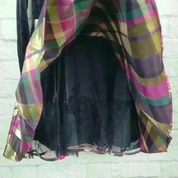 BONNIE JEAN Girls Black Gold Bow Plaid Velvet Holiday Party Dress Sz … - Picture 9 of 9